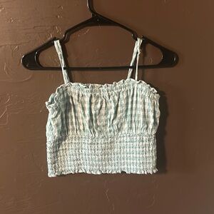 American Eagle Green and white Cropped tank top